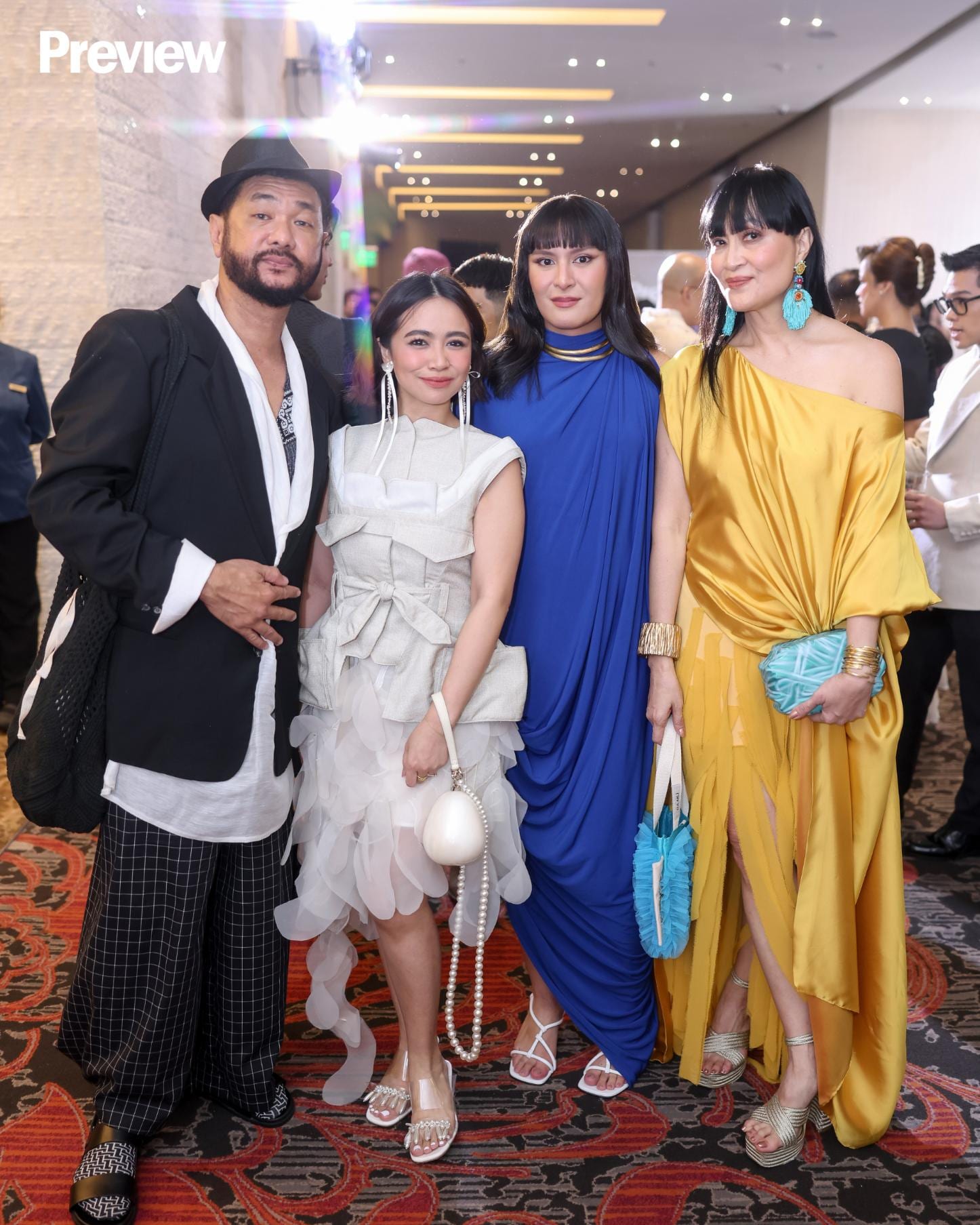 Founding creative director Raymond Lontok, EIC Marj Ramos-Clemente, Creative Director Bacs Arcebal, and Editor-at-Large Myrza Sison at the Preview Ball 2025. PHOTO: Mark Alvarez